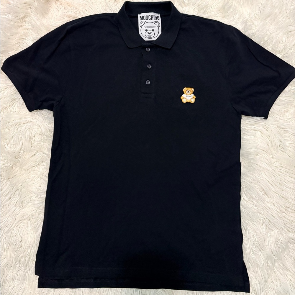 Moschino Black Polo with Bear Emblem